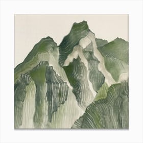 Japanese Watercolour Of Mount Nasu 1 Canvas Print