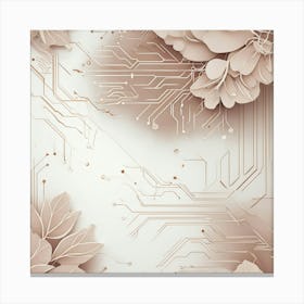 Nature Meets Technology A Tech Inspired Design Where Circuitry Patterns Are Drawn With Soft Nude Li (6) Canvas Print