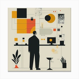 Illustration Of A Man At Work 1 Canvas Print