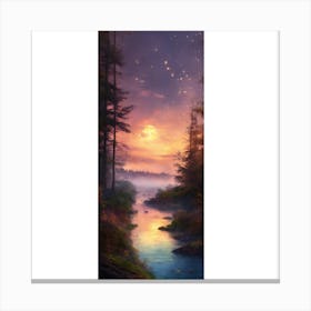 Moonlight In The Woods Canvas Print