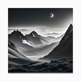 Moon In The Mountains Canvas Print