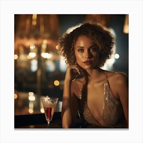 Nathalie Emmanuel on night Canvas Print