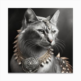 Firefly A Beautiful, Cool, Handsome Silver And Cream Majestic Masculine Main Cat Blended With A Japa (10) Canvas Print