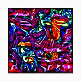 Psychedelic Lips Canvas Print