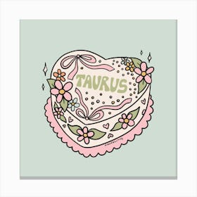 Taurus Heart Cake Canvas Print