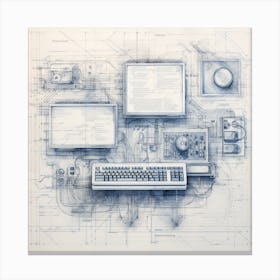 Igiracer Old Pc Blueprint 5 Canvas Print