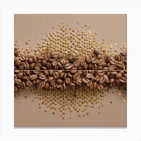 Coffee Beans On A Brown Background 2 Canvas Print