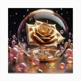 Golden Rose In A Globe Canvas Print