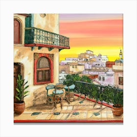 Beautiful Egyptian Balcony View Canvas Print