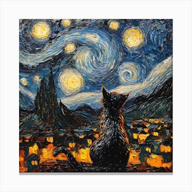 Starry Night Cat 1 Lienzo