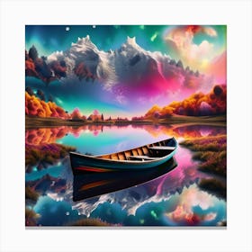 Boat On The Lake Canvas Print