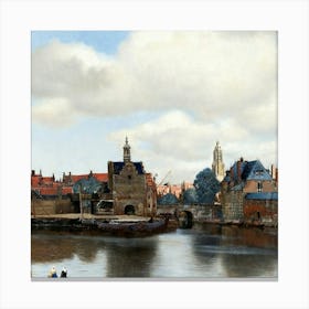 City By The Water Canvas Print