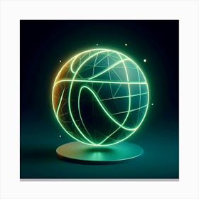 Neon Basketball Ball Canvas Print