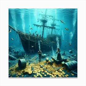 Pirate Ship In The Ocean 1 Canvas Print