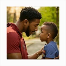 A Mom Telling His Son Wise Words (2) Canvas Print