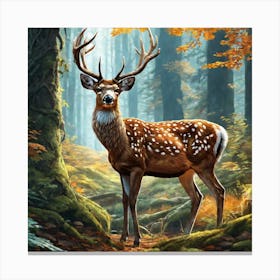 Deer In The Forest 130 Canvas Print