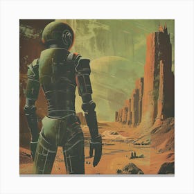 Retro Cyborg looking into the Distance Canvas Print