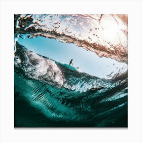 Surfer In The Ocean 1 Canvas Print