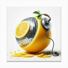 Disco Ball 2, Lemon Canvas Print