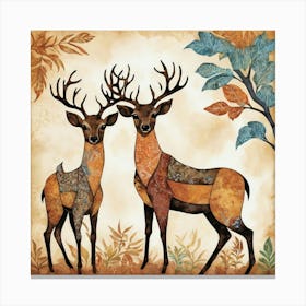 Default Outback Animals 2 Motif Batik Deer Art Print 1 (1) Canvas Print