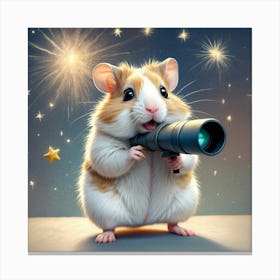 Hamster With Telescope 5 Canvas Print