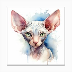 Sphynx Elf Cat Portrait Canvas Print