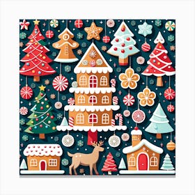 Christmas Decorations Vector Illustration, Christmas Tree art, Christmas Tree, Christmas vector art, Vector Art, Christmas art, Christmas Canvas Print