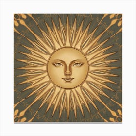 Sun Face Vector Canvas Print