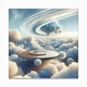 Spacecraft In The Clouds Canvas Print