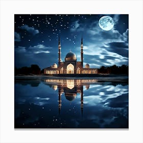 Islamic Mosque At Night 27 Canvas Print