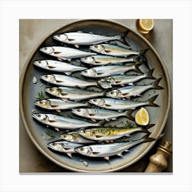 A Plate Of Sardines Canvas Print