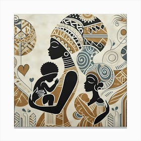 African Mother And Child Happy Mother's Day Canvas Print