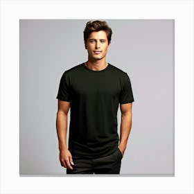 Man In Black T - Shirt 1 Canvas Print