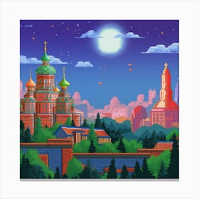 Pixel Art - Moscow #1 Canvas Print