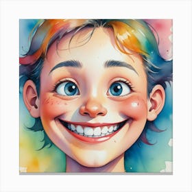 Girl With Colorful Hair 3 Canvas Print