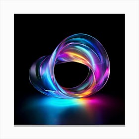 3d Light Colors Holographic Abstract Future Movement Shapes Dynamic Vibrant Flowing Lumi Canvas Print
