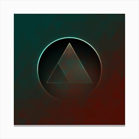 Geometric Neon Glyph on Jewel Tone Triangle Pattern 319 Canvas Print
