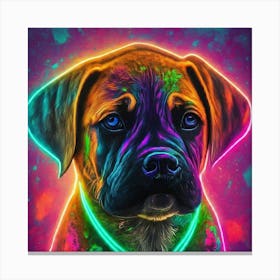 Neon Dog Canvas Print