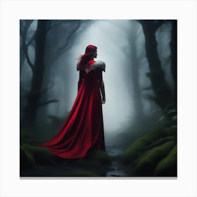 Red Cloak In The Forest Canvas Print