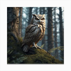 Owl In The Forest 113 Canvas Print