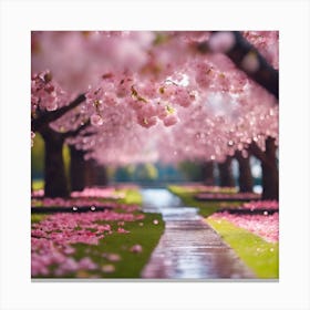 Candy Pink Cherry Blossoms Canvas Print