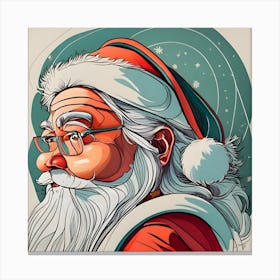 Christmas Santa Claus Portrait Drawing Canvas Print