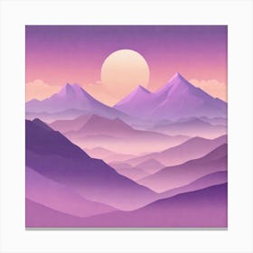 Misty mountains background in purple tone 119 Canvas Print