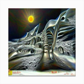 Aliens On The Moon Canvas Print