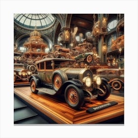 Old Cars In A Museum Canvas Print