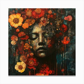 Woman With Flowers Canvas Print