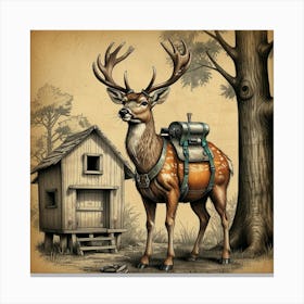 Deer In The Woods 34 Canvas Print