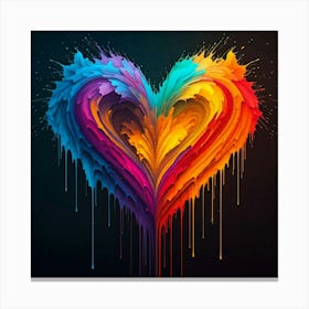 Colorful Heart Canvas Print