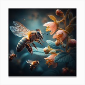 Bees Flying 1 Canvas Print