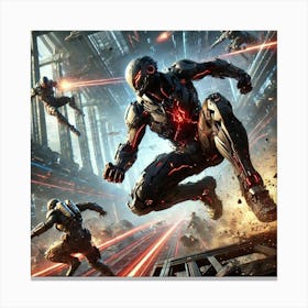 A Sci Fi Action Scene Illustrating Superhuman Abi Canvas Print